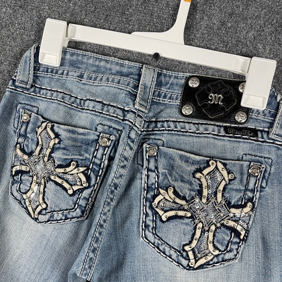 Vintage Y2K Miss Me JP5854B Boot Cut Jeans Size 26 Distressed Light Wash #1191 - Picture 5 of 12